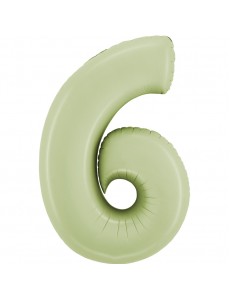 Balão Número 6 Verde Pastel